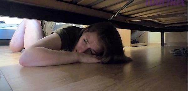  a young blonde was fucked while she was washing the floors and got stuck under the bed IDinAlex